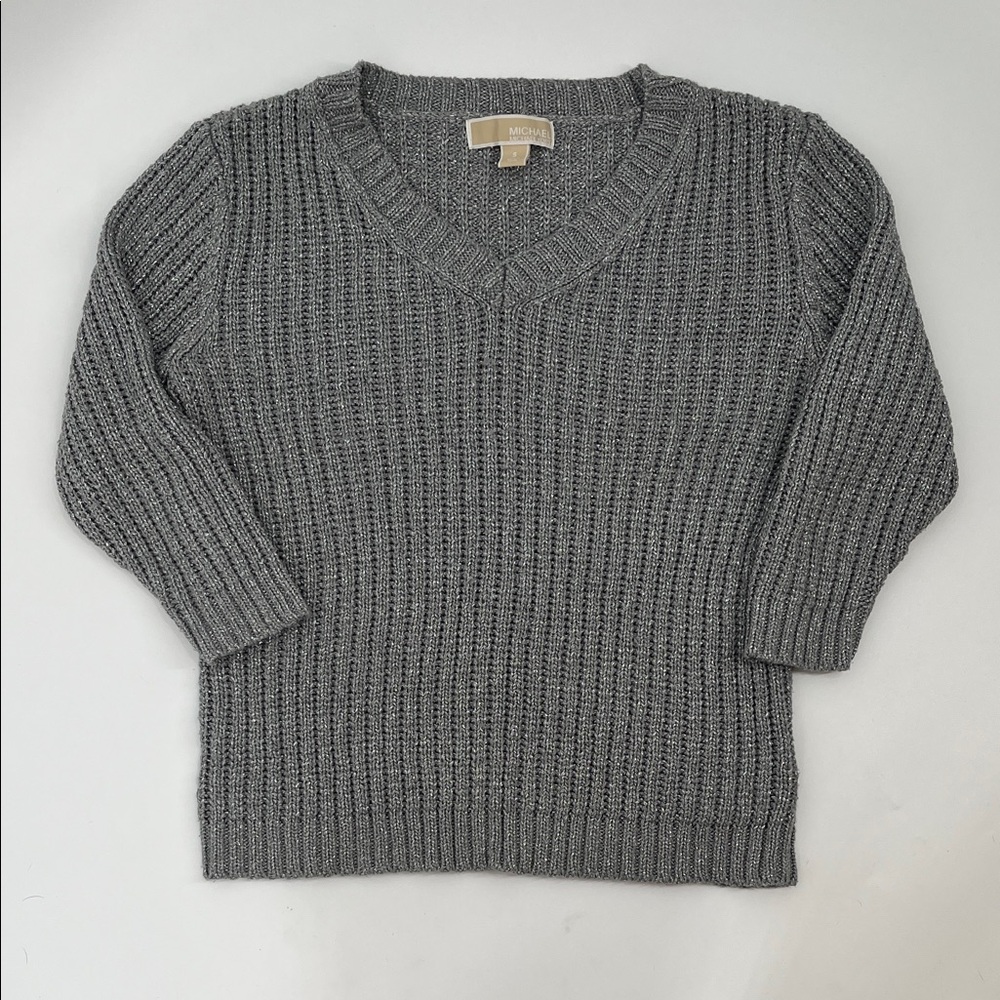 Michael Kors Gray V-Neck Sweater